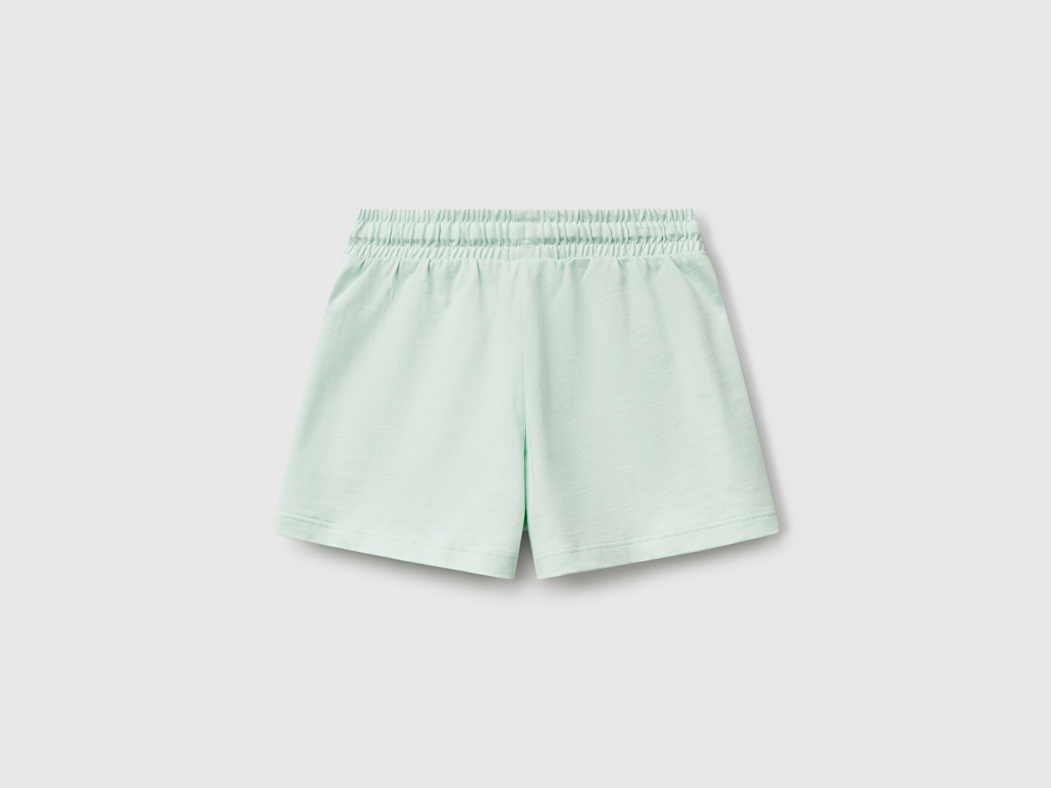 Benetton Kız Bebek Su Yeşili Logo İşlemeli Beli İpli Şort