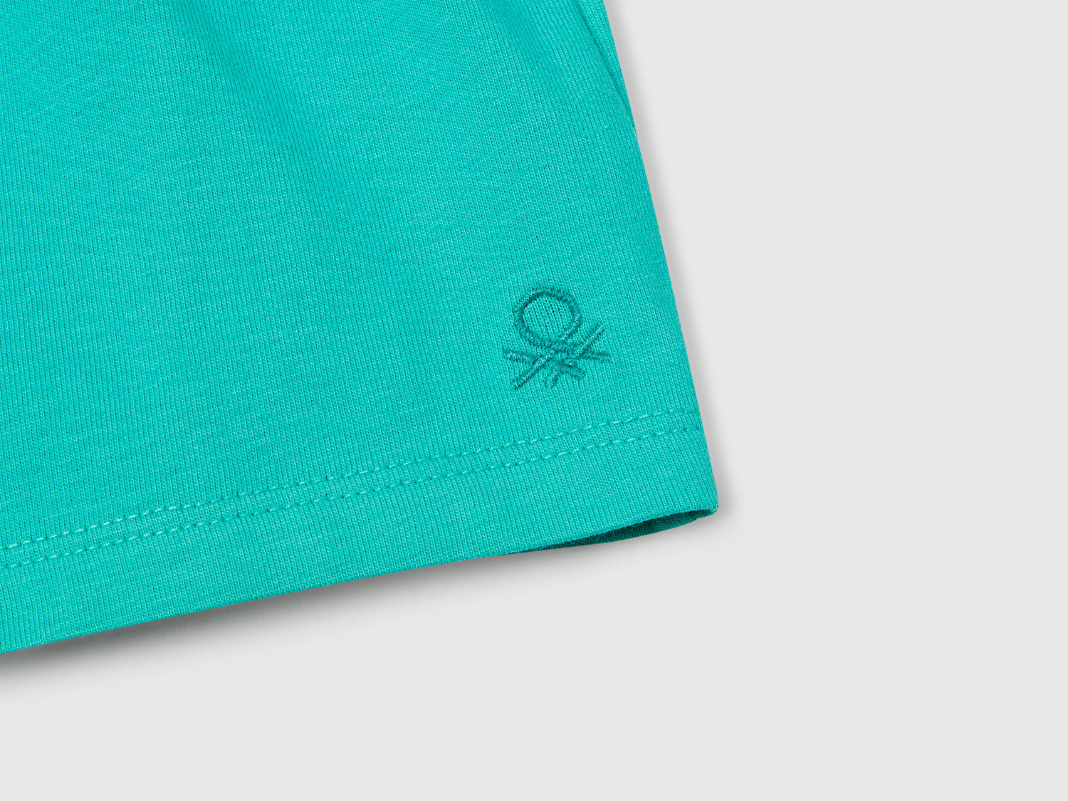 Benetton Kız Bebek Yeşil Logo İşlemeli Beli İpli Şort