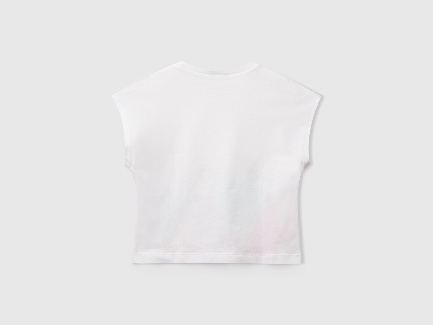 Benetton Kız Bebek Beyaz Mix Kroşe Detaylı Kimono Kollu T-Shirt