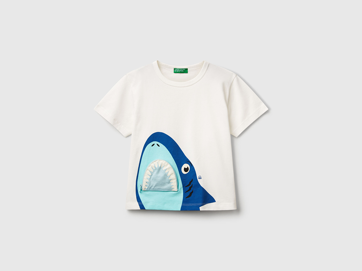 Benetton Erkek Bebek Beyaz 3D Baskılı T-Shirt