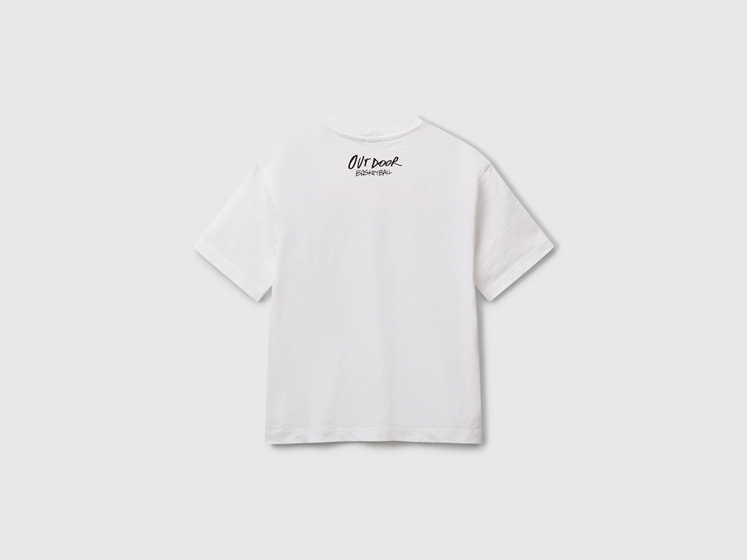 Benetton Erkek Çocuk Beyaz Fotoğraf Baskılı Oversize T-Shirt