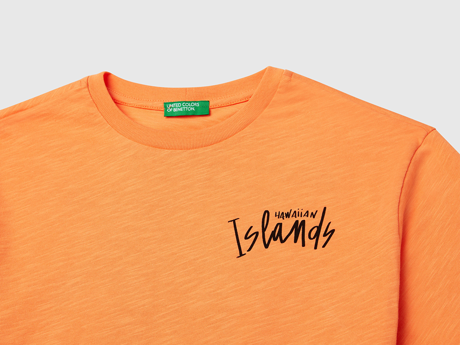 Benetton Erkek Çocuk Turuncu Fotoğraf Baskılı Oversize T-Shirt