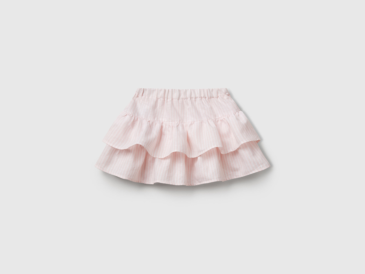 Benetton Kız Bebek Toz Pembe Tamamı Baskılı Beli Lastikli Katlı Etek