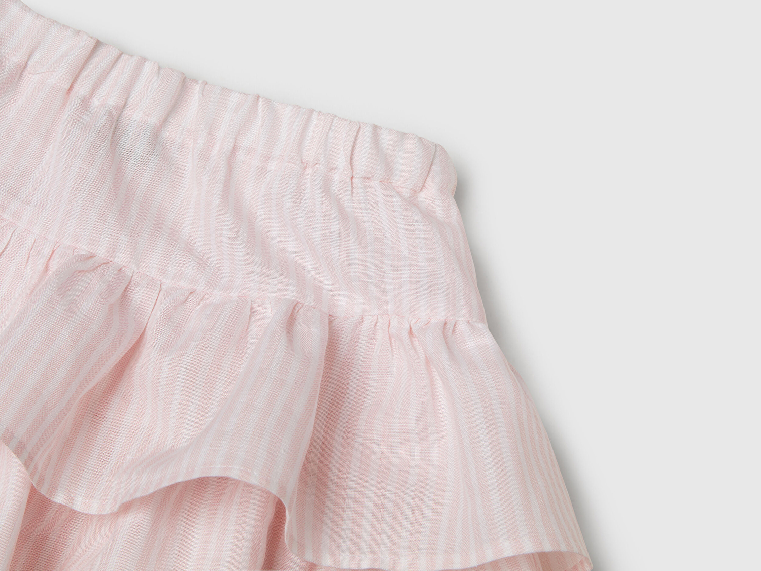 Benetton Kız Bebek Toz Pembe Tamamı Baskılı Beli Lastikli Katlı Etek