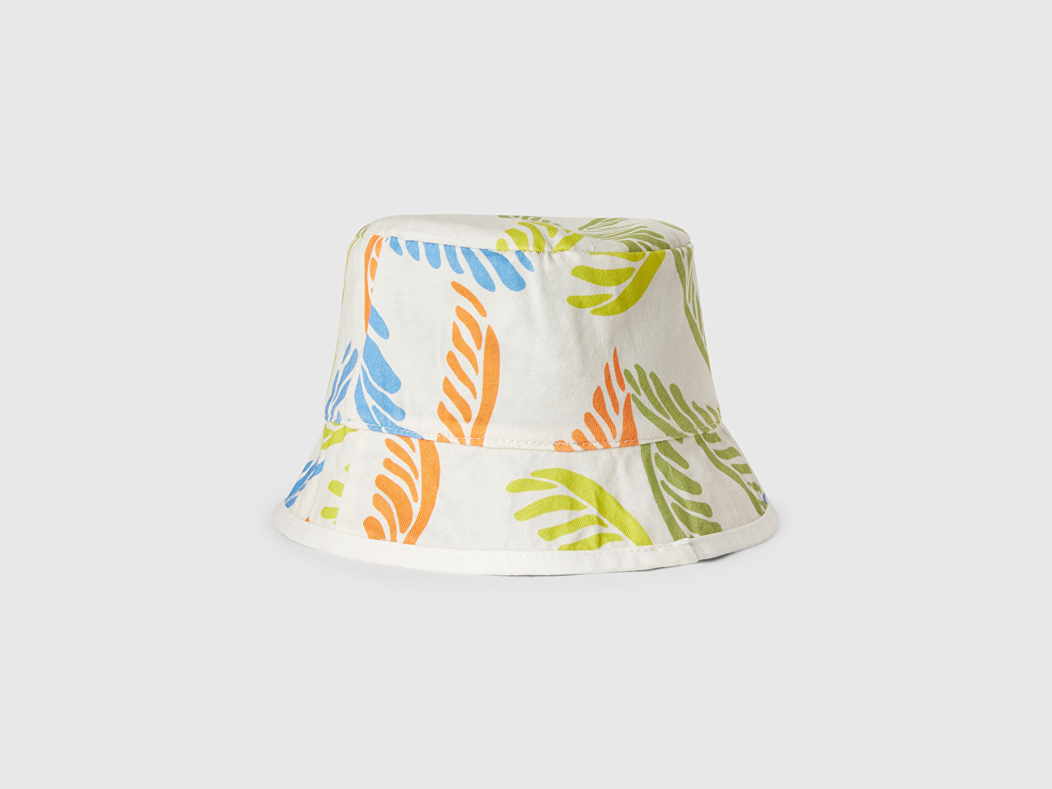 Benetton Erkek Bebek Mint Yeşili Desenli Önü Logo Detaylı Çift Taraflı Bucket Şapka