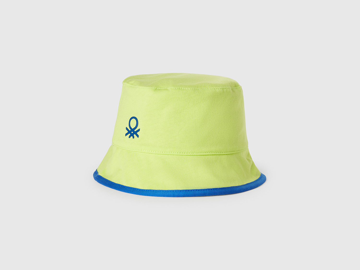 Benetton Erkek Bebek Sarı Desenli Önü Logo Detaylı Çift Taraflı Bucket Şapka