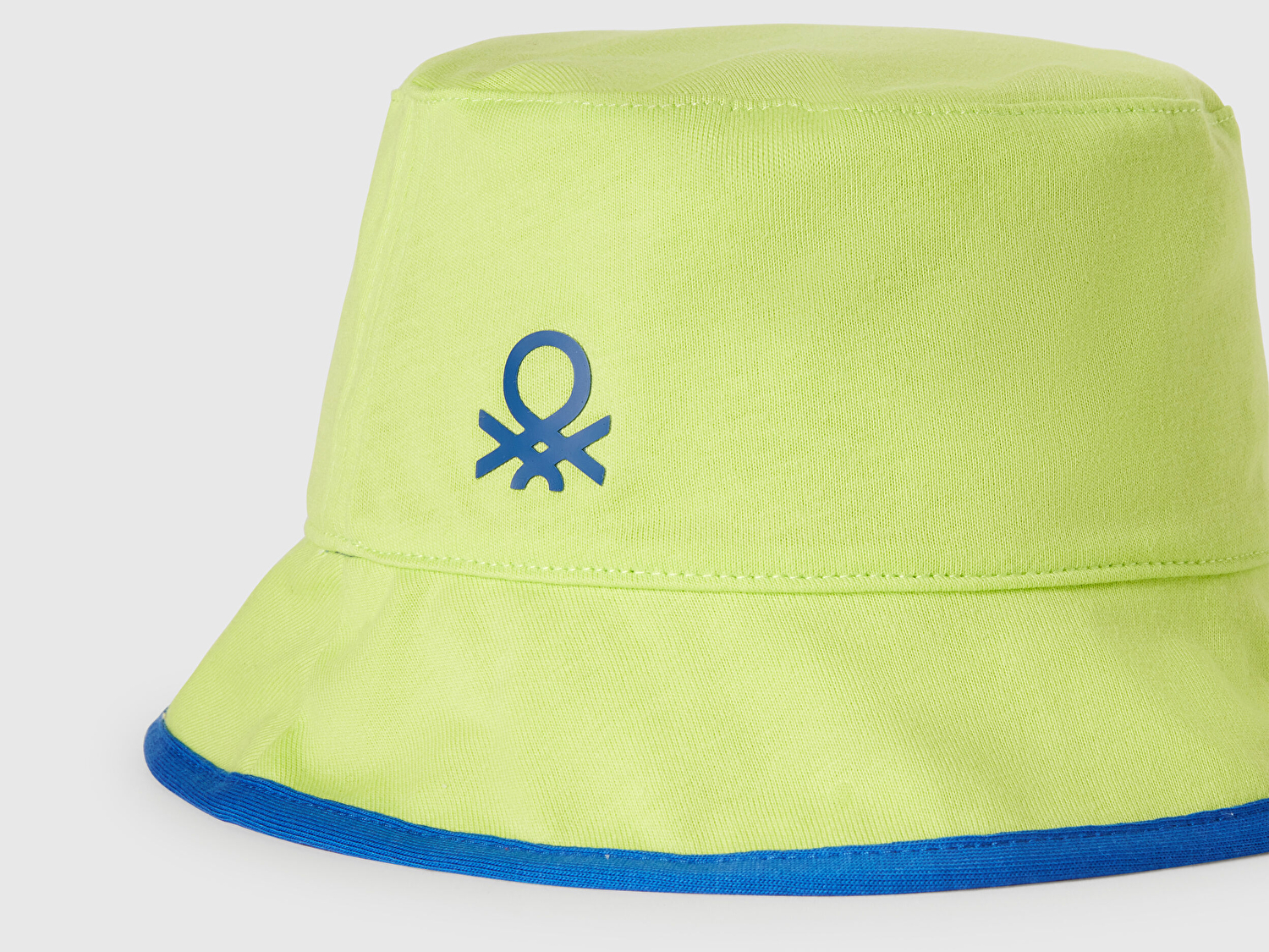 Benetton Erkek Bebek Sarı Desenli Önü Logo Detaylı Çift Taraflı Bucket Şapka