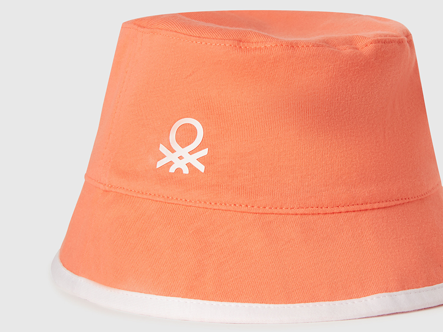 Benetton Erkek Bebek Yavruağzı Desenli Önü Logo Detaylı Çift Taraflı Bucket Şapka