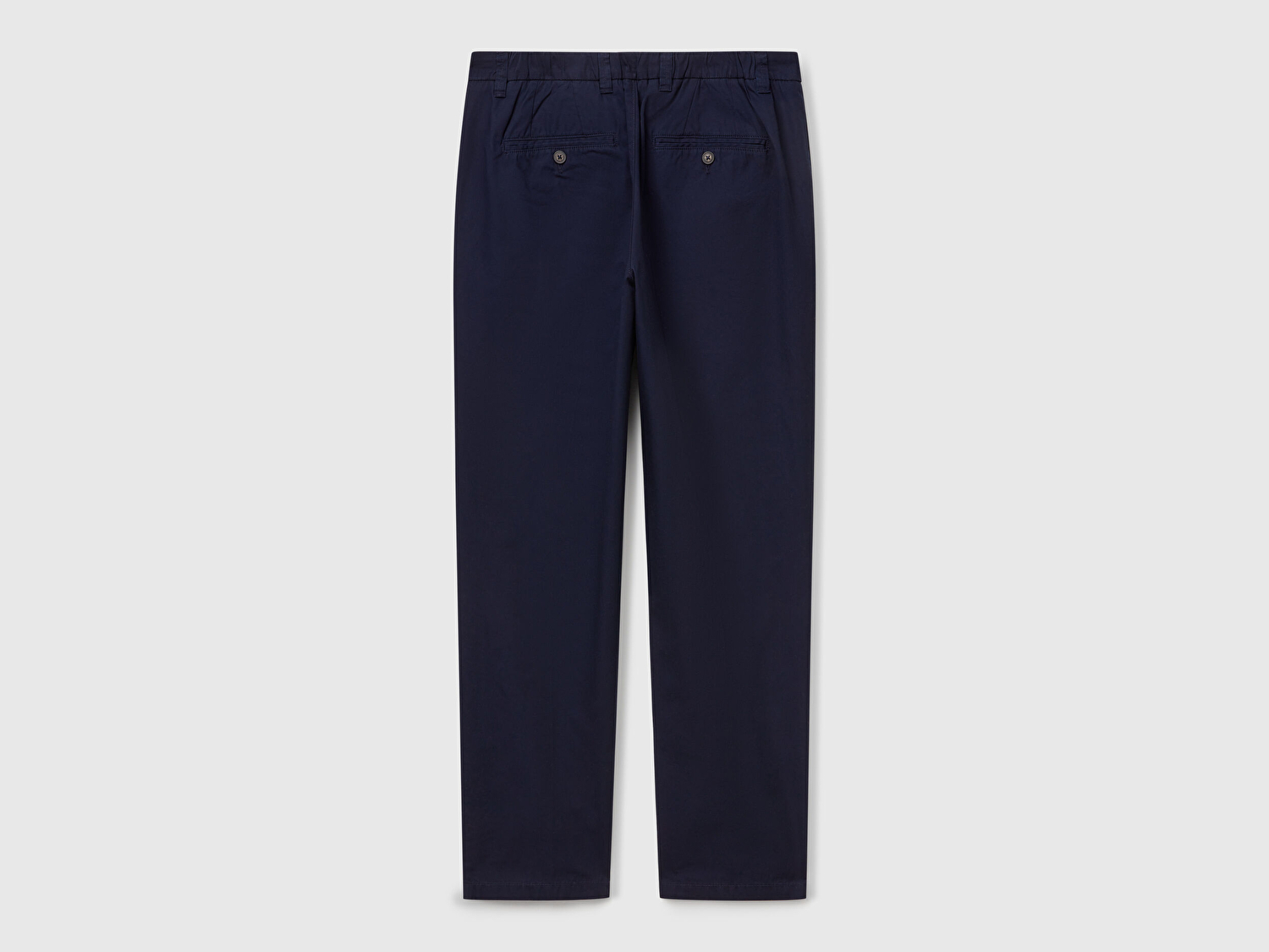 Benetton Erkek Lacivert %100 Koton Paraşüt Kumaş Slim Fit Chino Pantolon