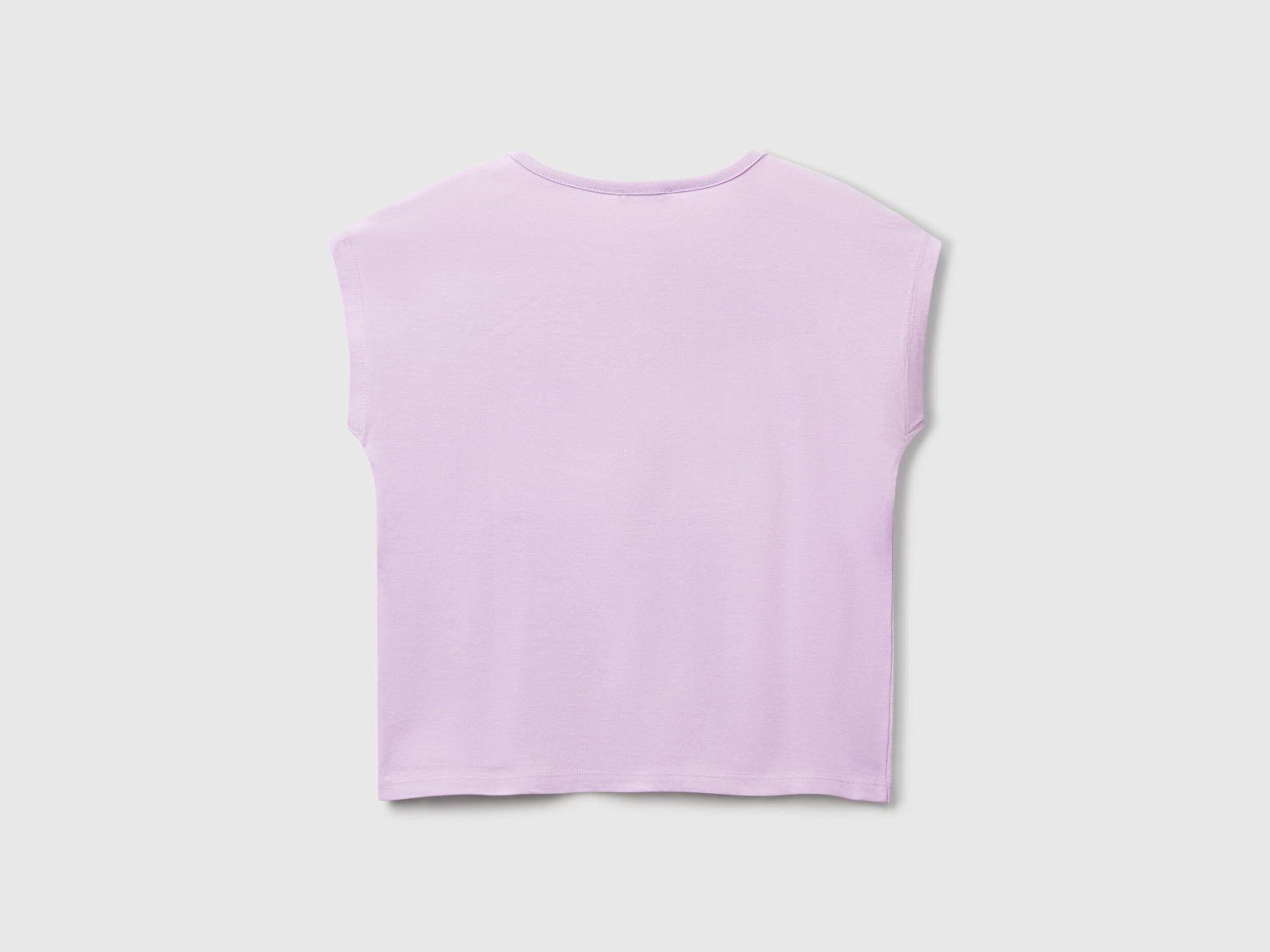 Benetton Kız Çocuk Lila Benetton Logo Baskılı T-Shirt
