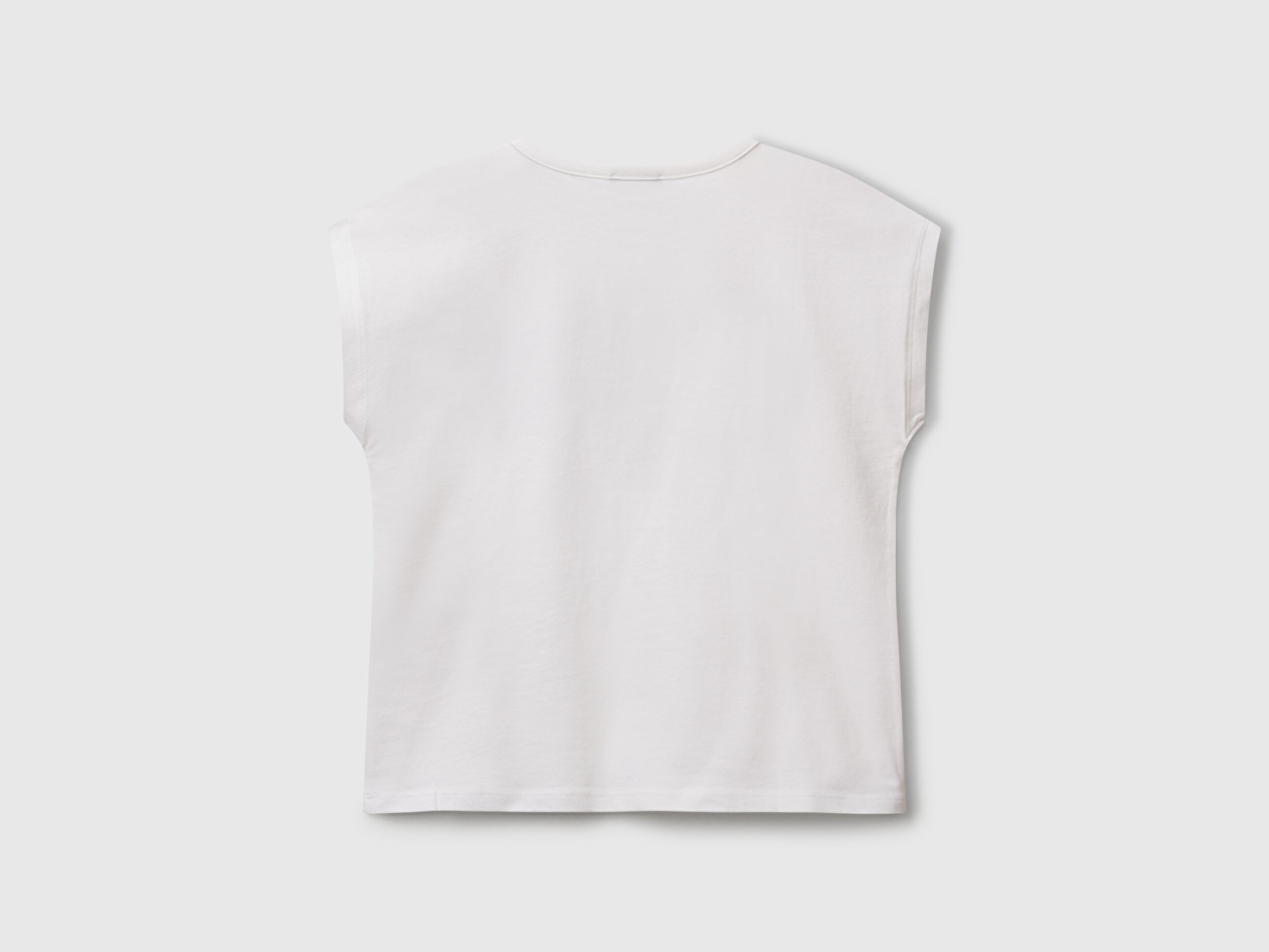 Benetton Kız Çocuk Beyaz Benetton Logo Baskılı T-Shirt