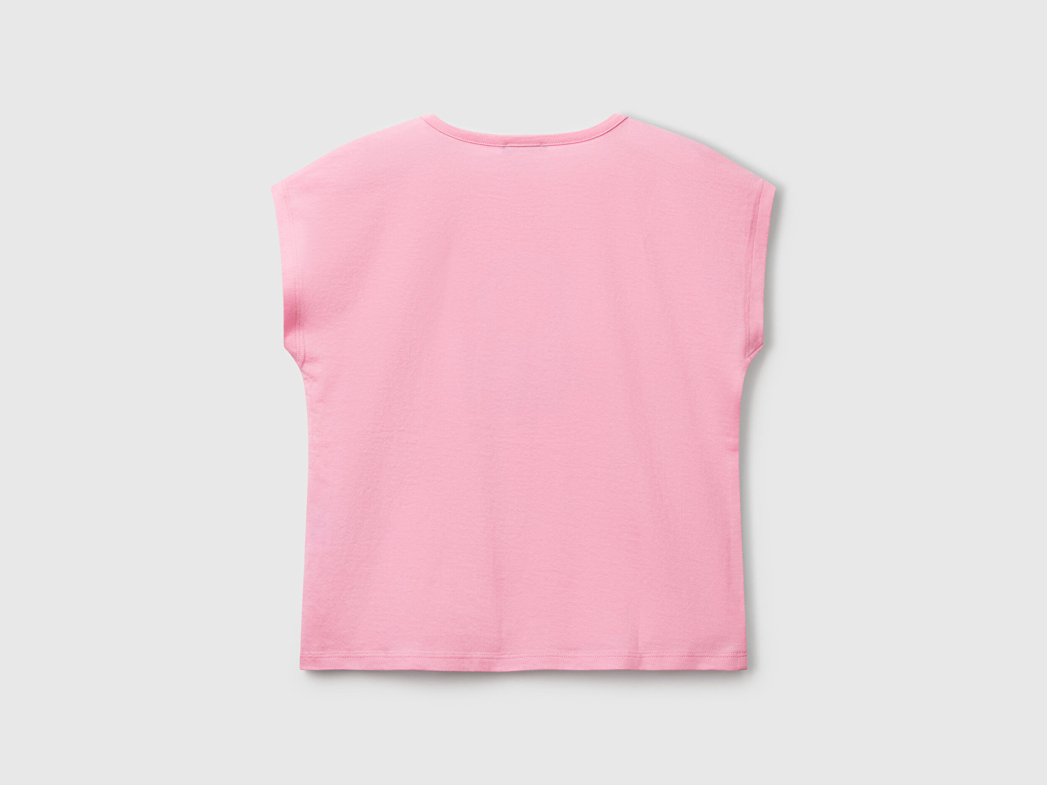 Benetton Kız Çocuk Pembe Benetton Logo Baskılı T-Shirt