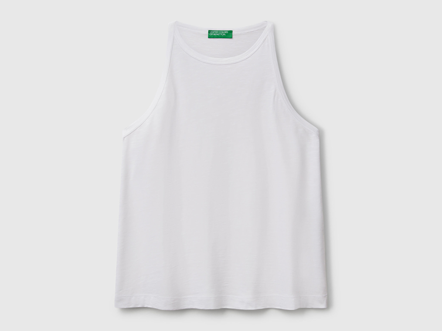 Benetton Kadın Beyaz Modal Karışımlı Slub Atlet
