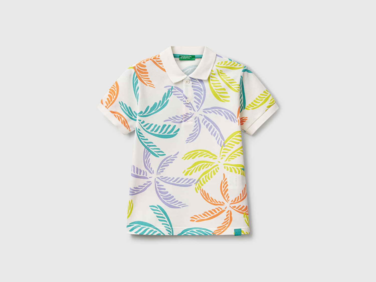 Benetton Erkek Bebek Renkli Mix Desenli Logo Etiketli Polo T-Shirt