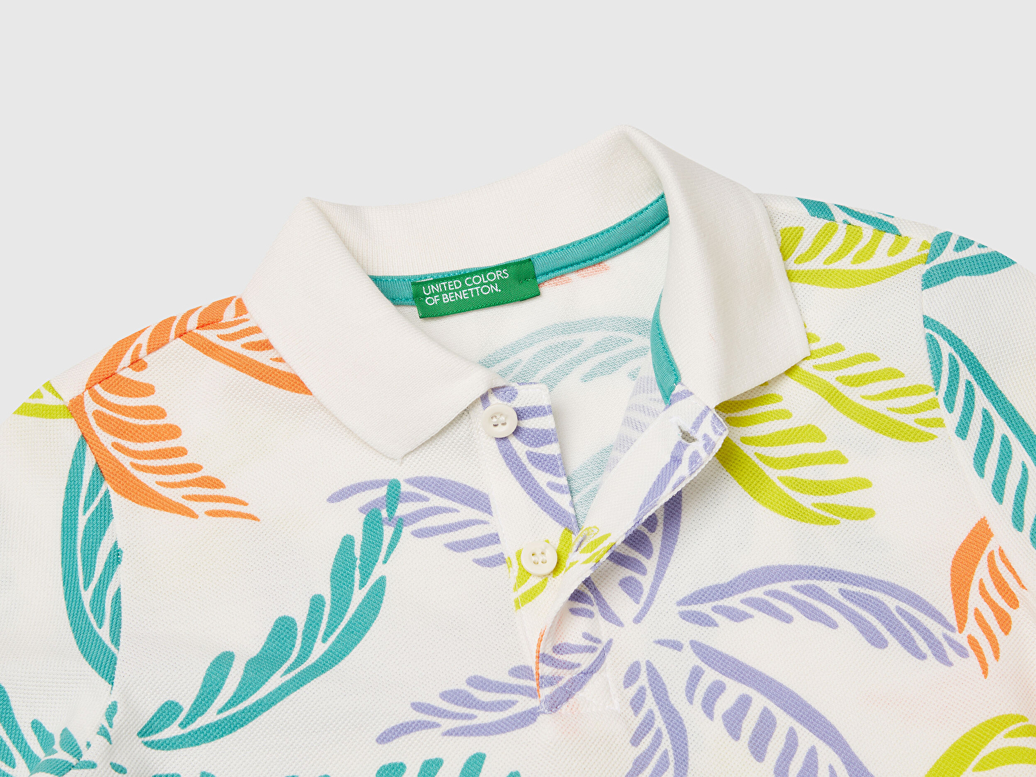 Benetton Erkek Bebek Renkli Mix Desenli Logo Etiketli Polo T-Shirt