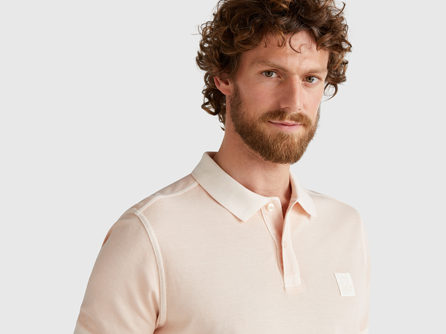 Benetton Erkek Pembe %100 Organik Koton Regular Fit Polo T-Shirt