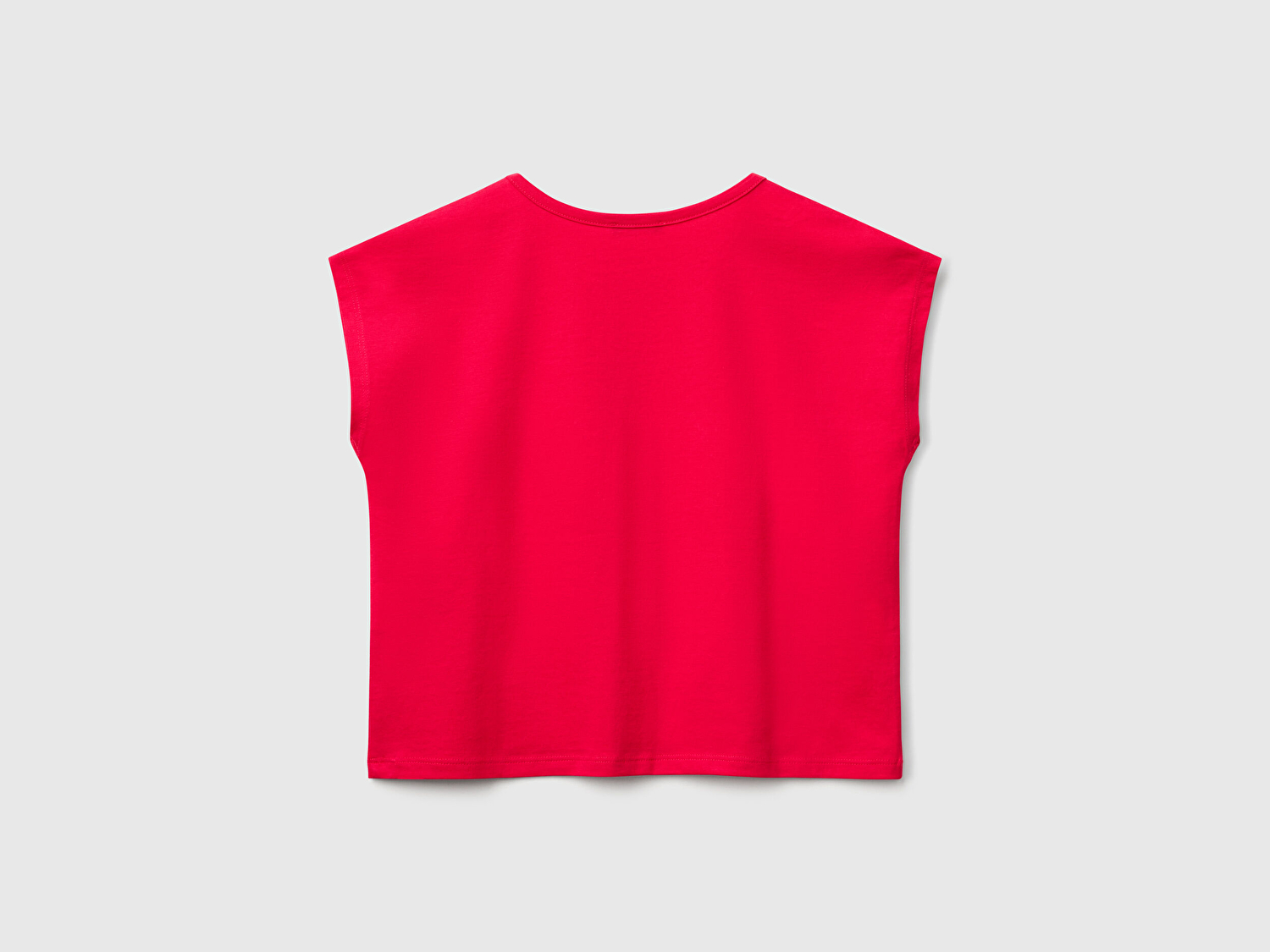 Benetton Kız Çocuk Fuşya Baskılı Payet İşleme Detaylı T-Shirt