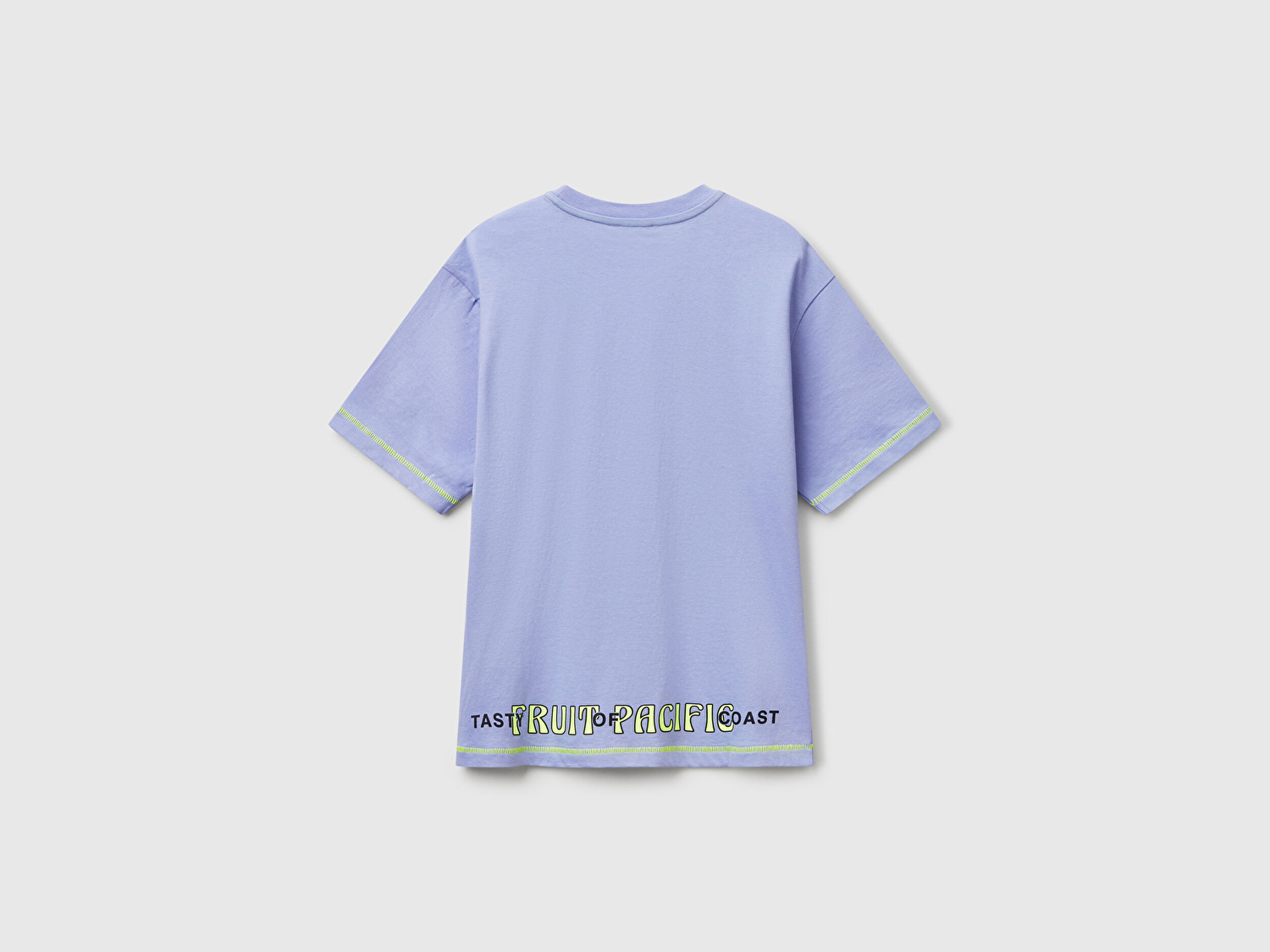 Benetton Erkek Çocuk Mor Ajurlu Önü ve Arkası Baskılı T-Shirt