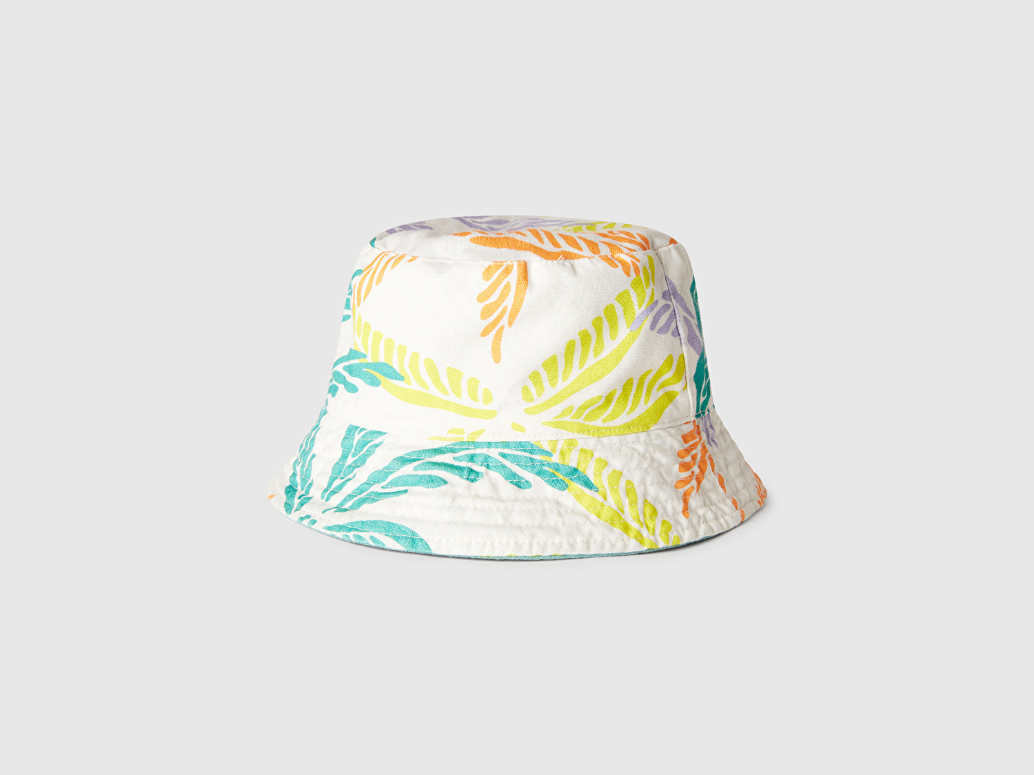 Benetton Erkek Çocuk Mint Yeşili Desenli Logo İşlemeli Çift Taraflı Bucket Şapka