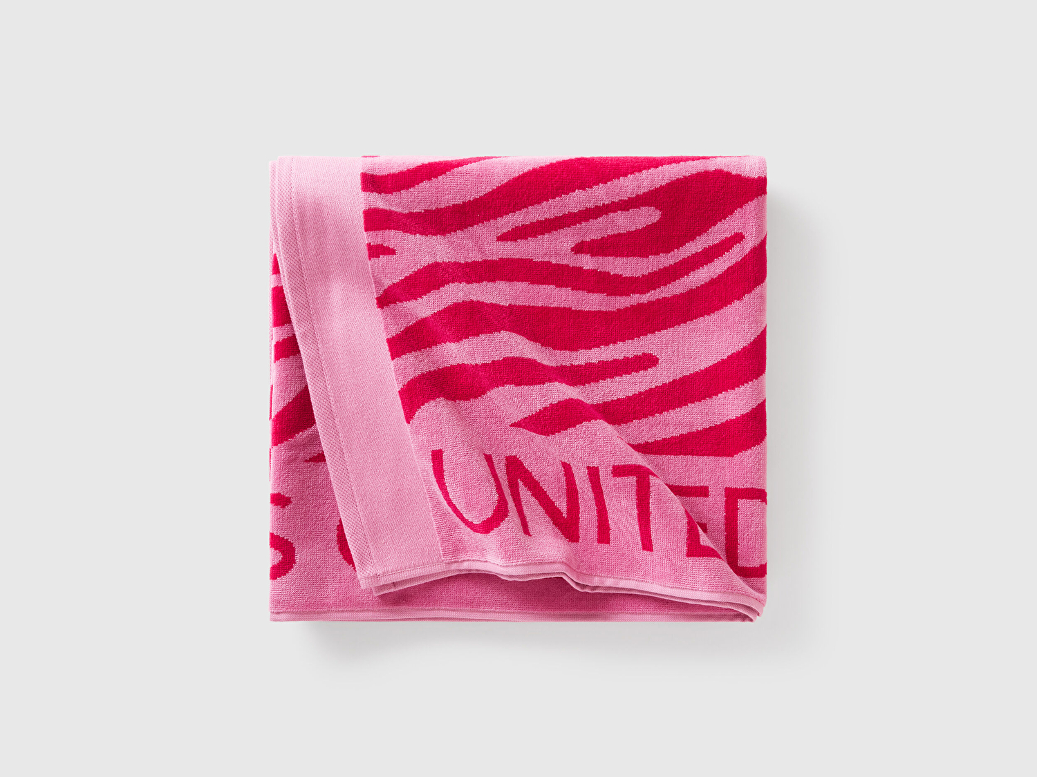 Benetton Erkek Çocuk Pembe Desenli Yazılı Deniz Havlusu