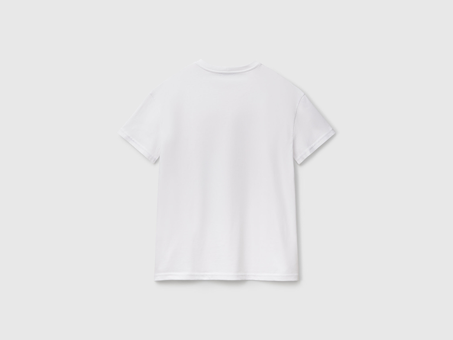 Benetton Kadın Beyaz %100 Koton Regular Fit Çiçek Baskılı T-Shirt