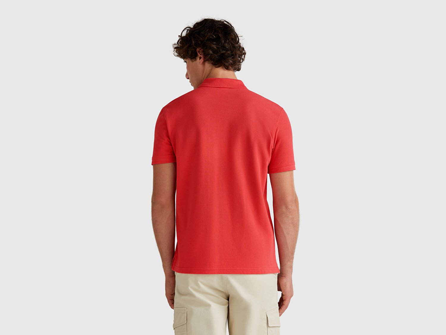 Benetton Erkek Turuncu %100 Koton Peanuts Baskılı Polo T-Shirt