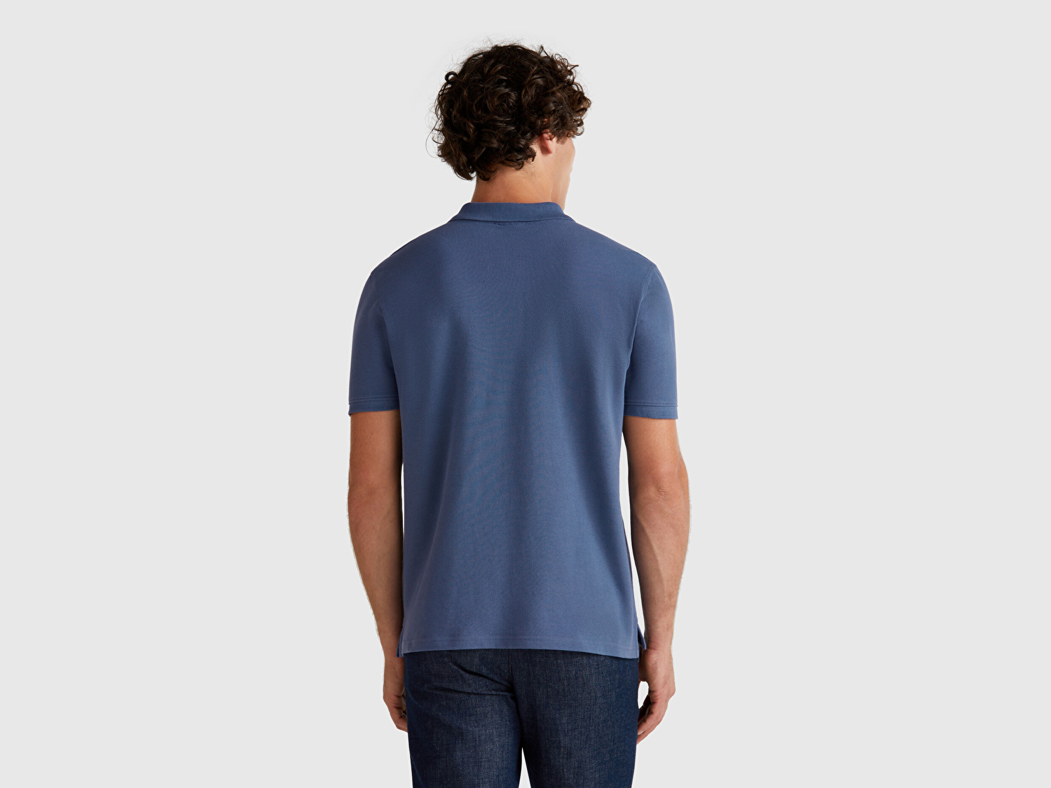 Benetton Erkek Mavi %100 Koton Peanuts Baskılı Polo T-Shirt