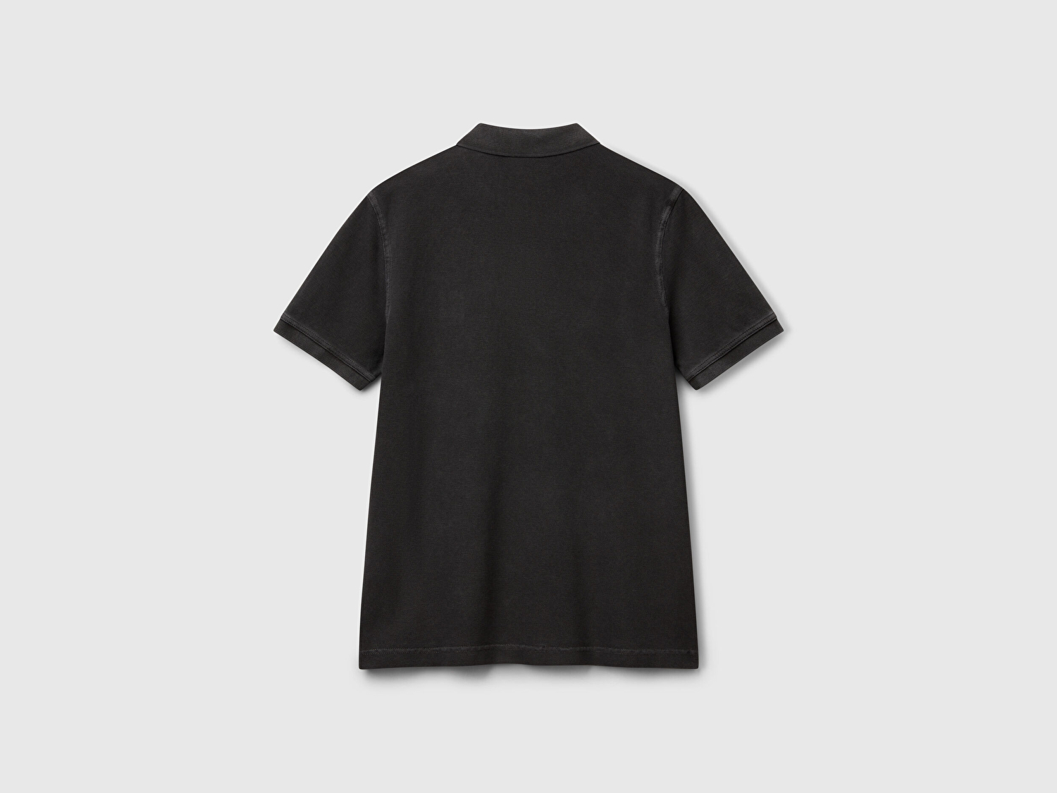 Benetton Erkek Siyah %100 Organik Koton Regular Fit Polo T-Shirt