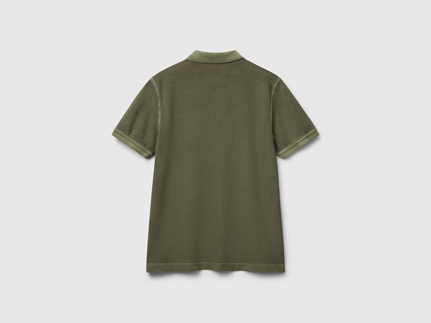 Benetton Erkek Haki %100 Organik Koton Regular Fit Polo T-Shirt