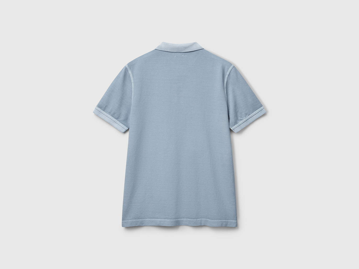 Benetton Erkek Açık Mavi %100 Organik Koton Regular Fit Polo T-Shirt