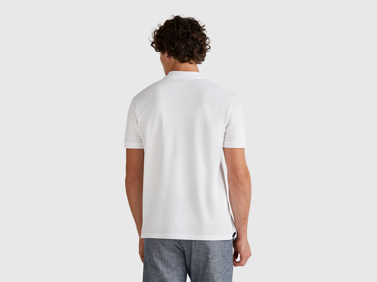 Benetton Erkek Beyaz %100 Koton Peanuts Baskılı Polo T-Shirt