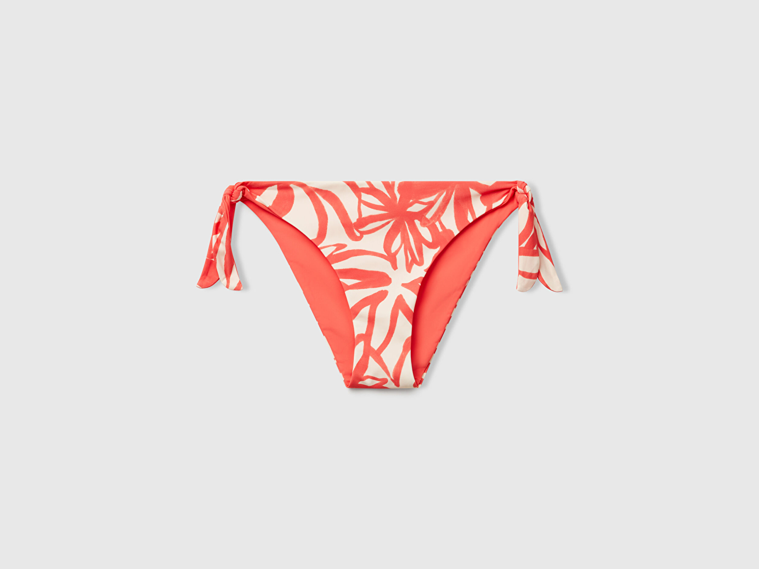 Benetton Kadın Turuncu Mercan Desenli Çift Taraflı Bikini Altı