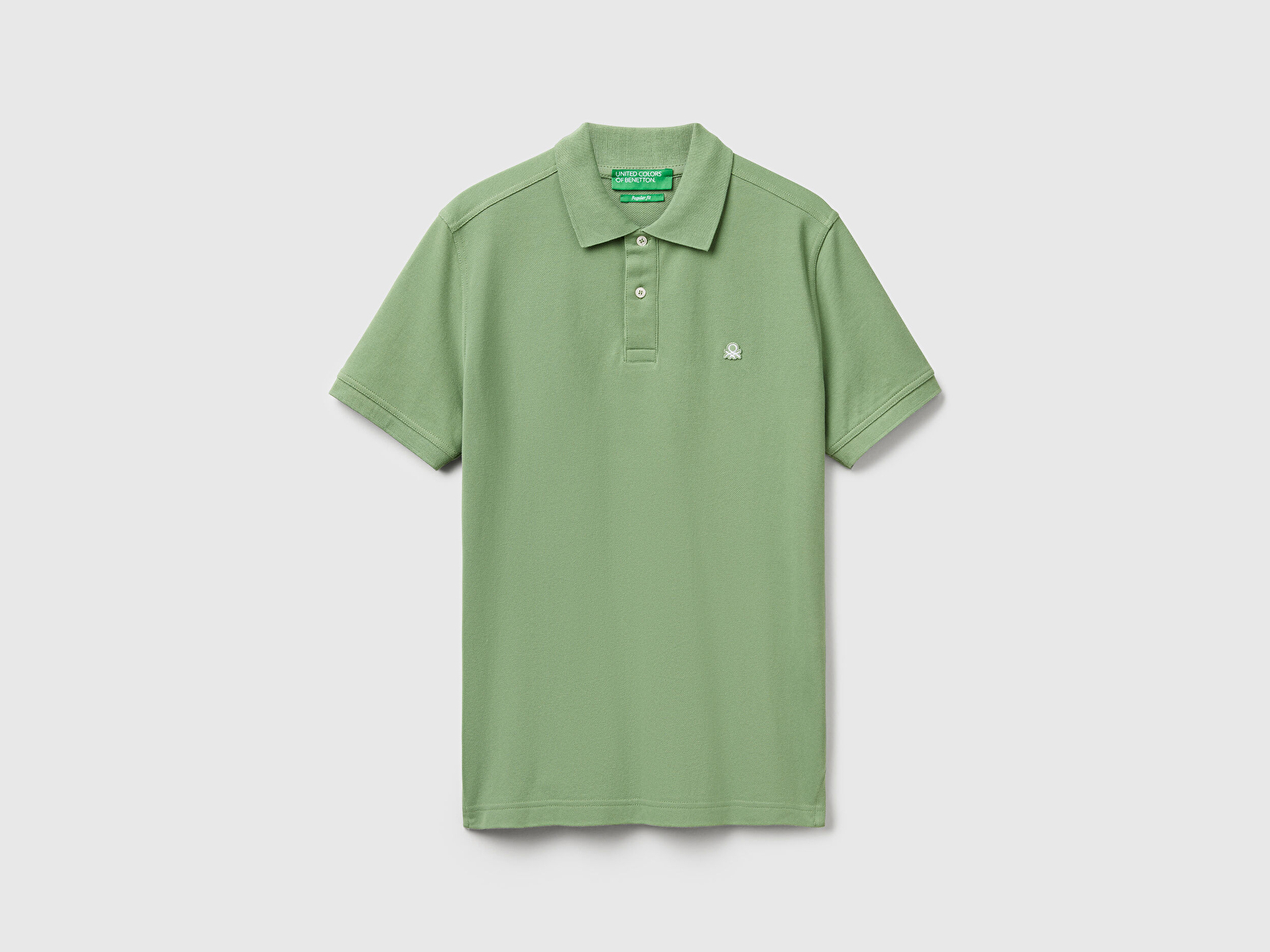 Benetton Erkek Açık Yeşill Regular Fit Kısa Kollu Polo T-Shirt