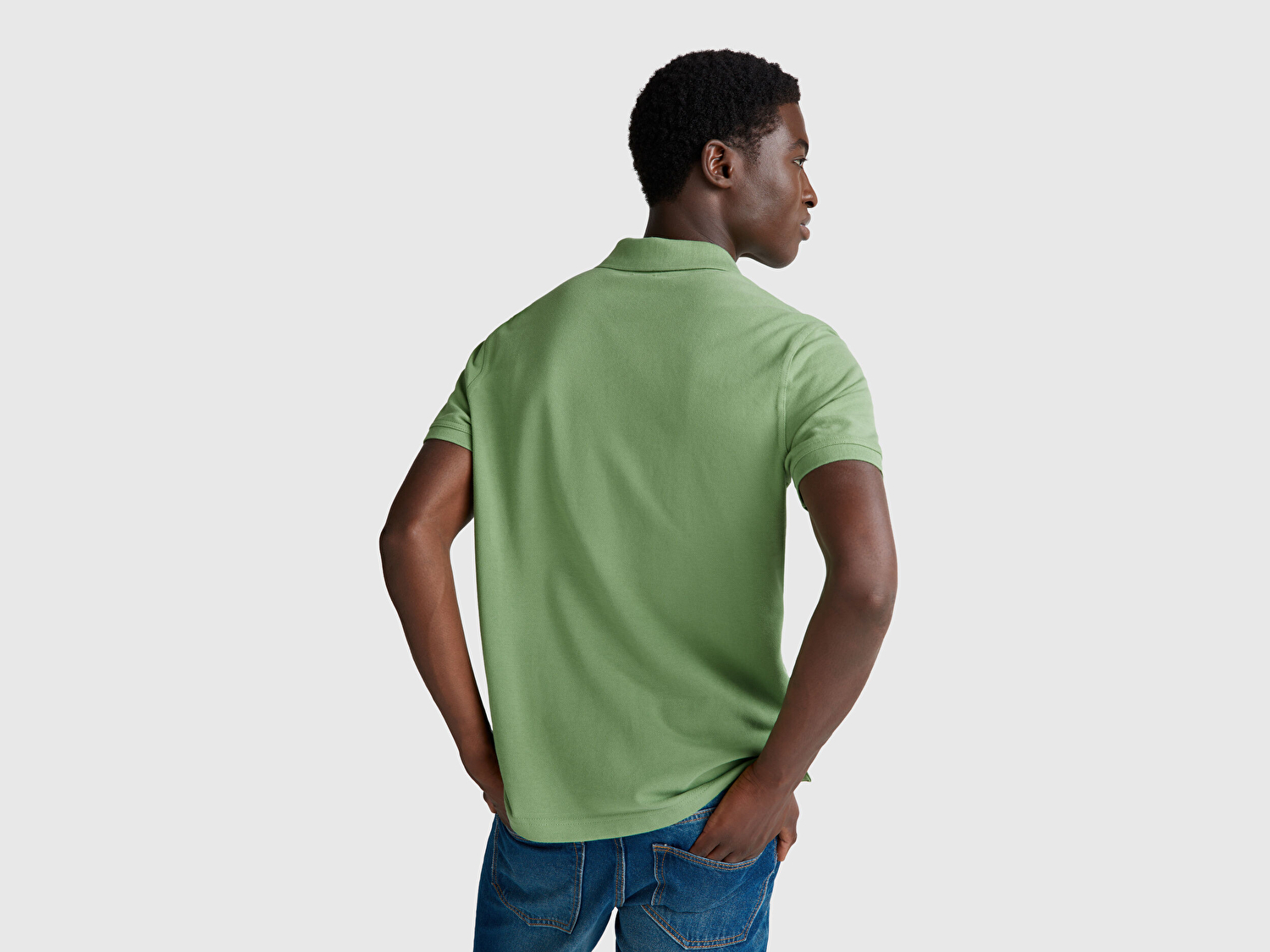 Benetton Erkek Açık Yeşill Regular Fit Kısa Kollu Polo T-Shirt