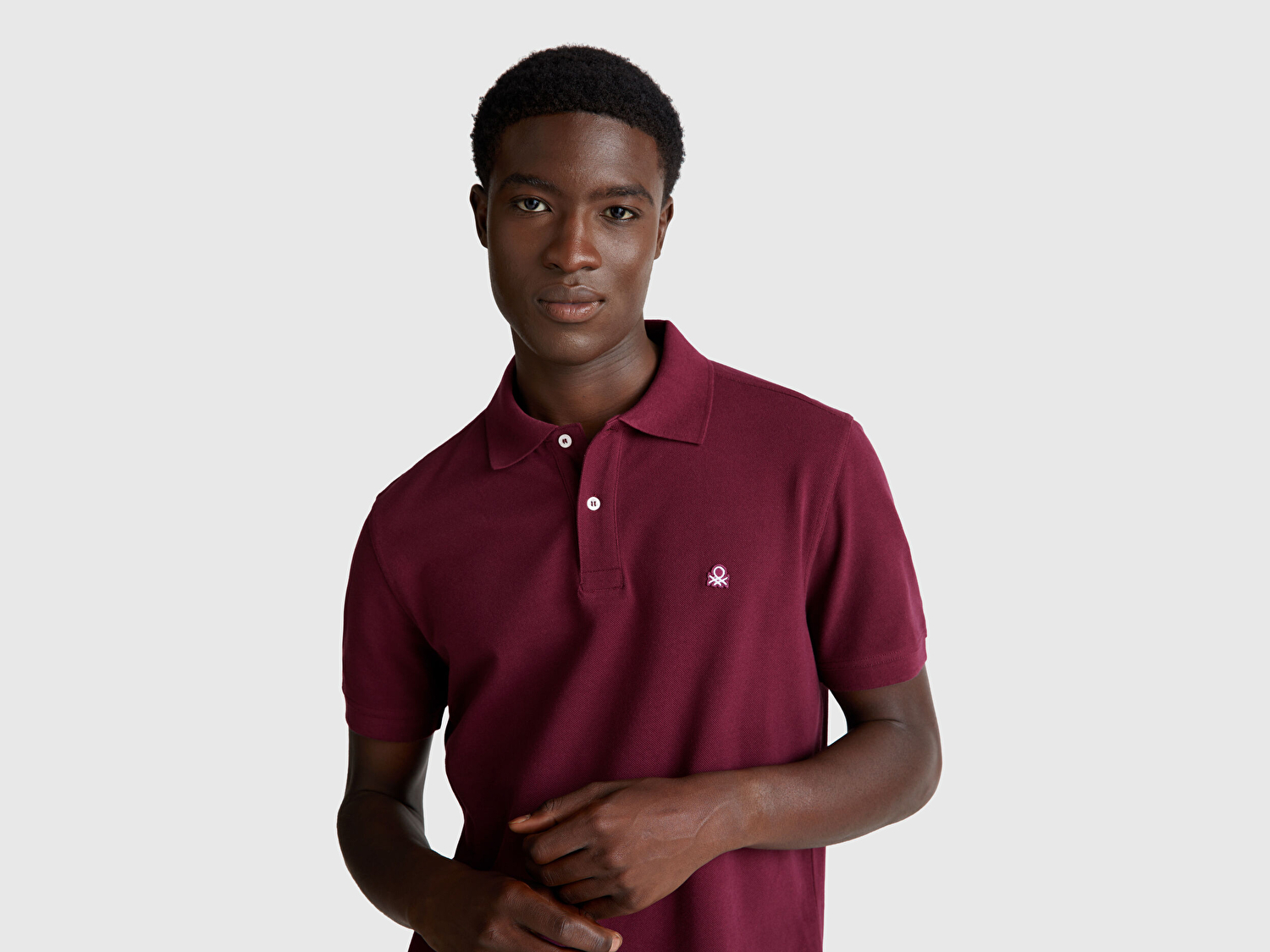 Benetton Erkek Mürdüm Regular Fit Kısa Kollu Polo T-Shirt