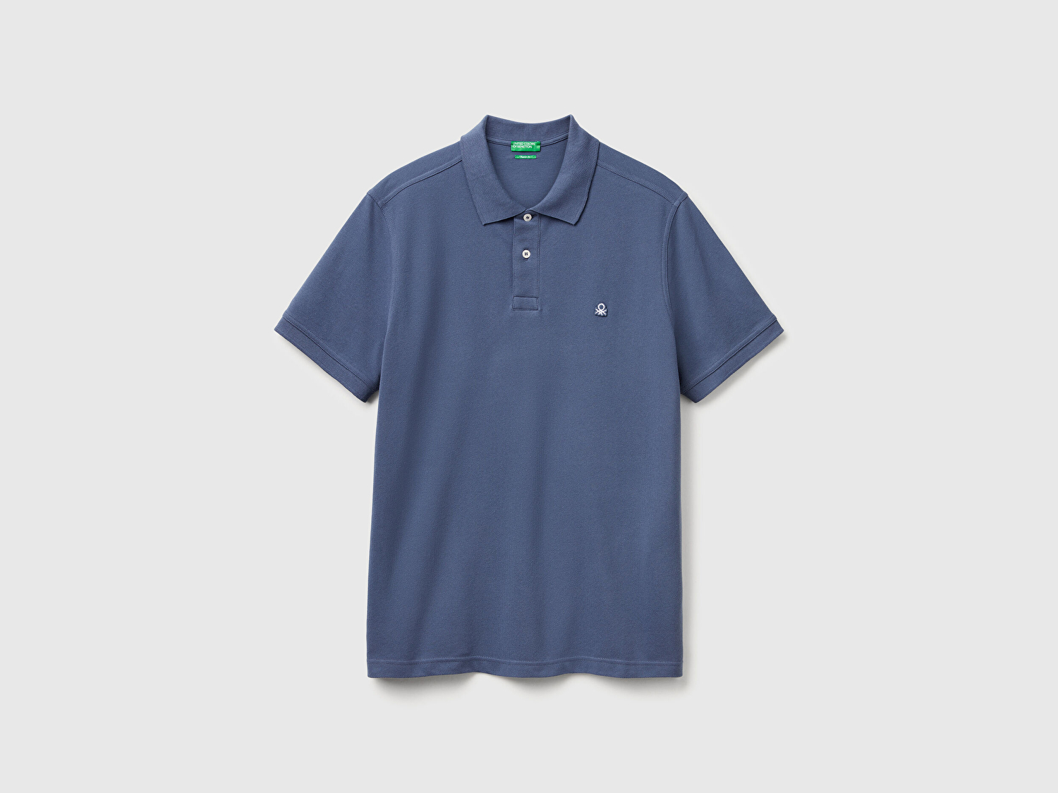 Benetton Erkek Havacı Mavi Regular Fit Kısa Kollu Polo T-Shirt