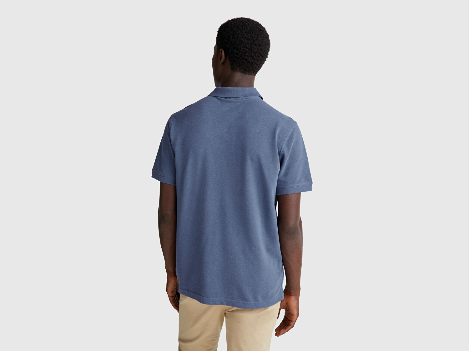 Benetton Erkek Havacı Mavi Regular Fit Kısa Kollu Polo T-Shirt