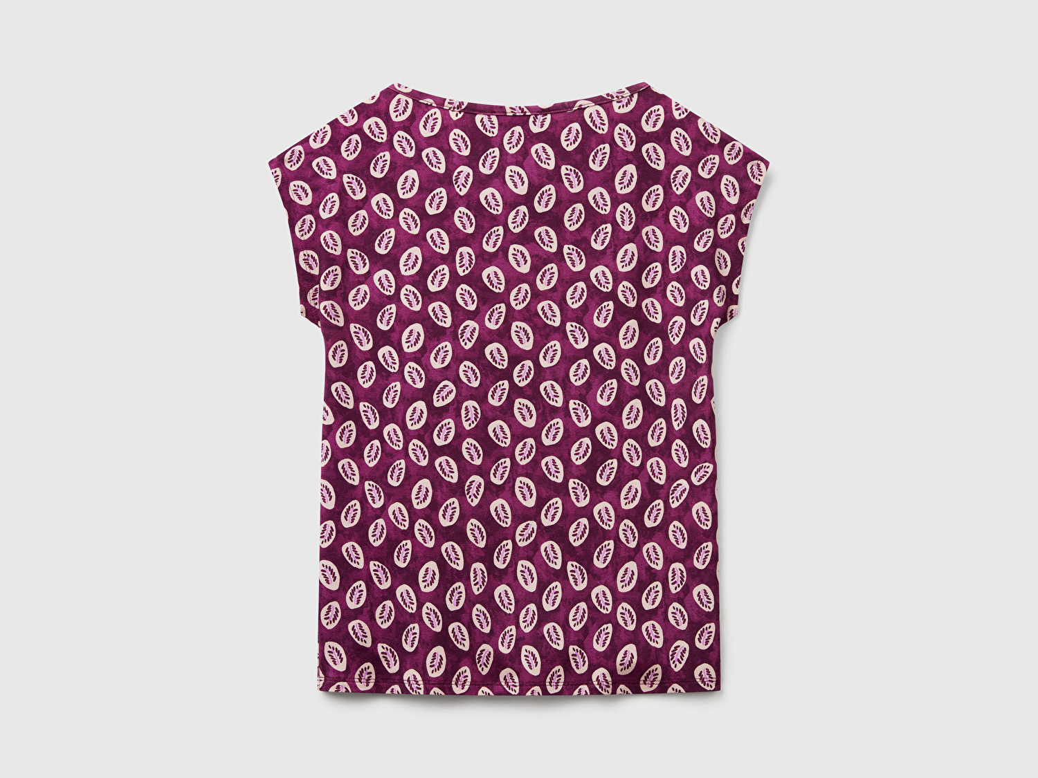 Benetton Kadın Mürdüm Desenli Kolsuz T-Shirt