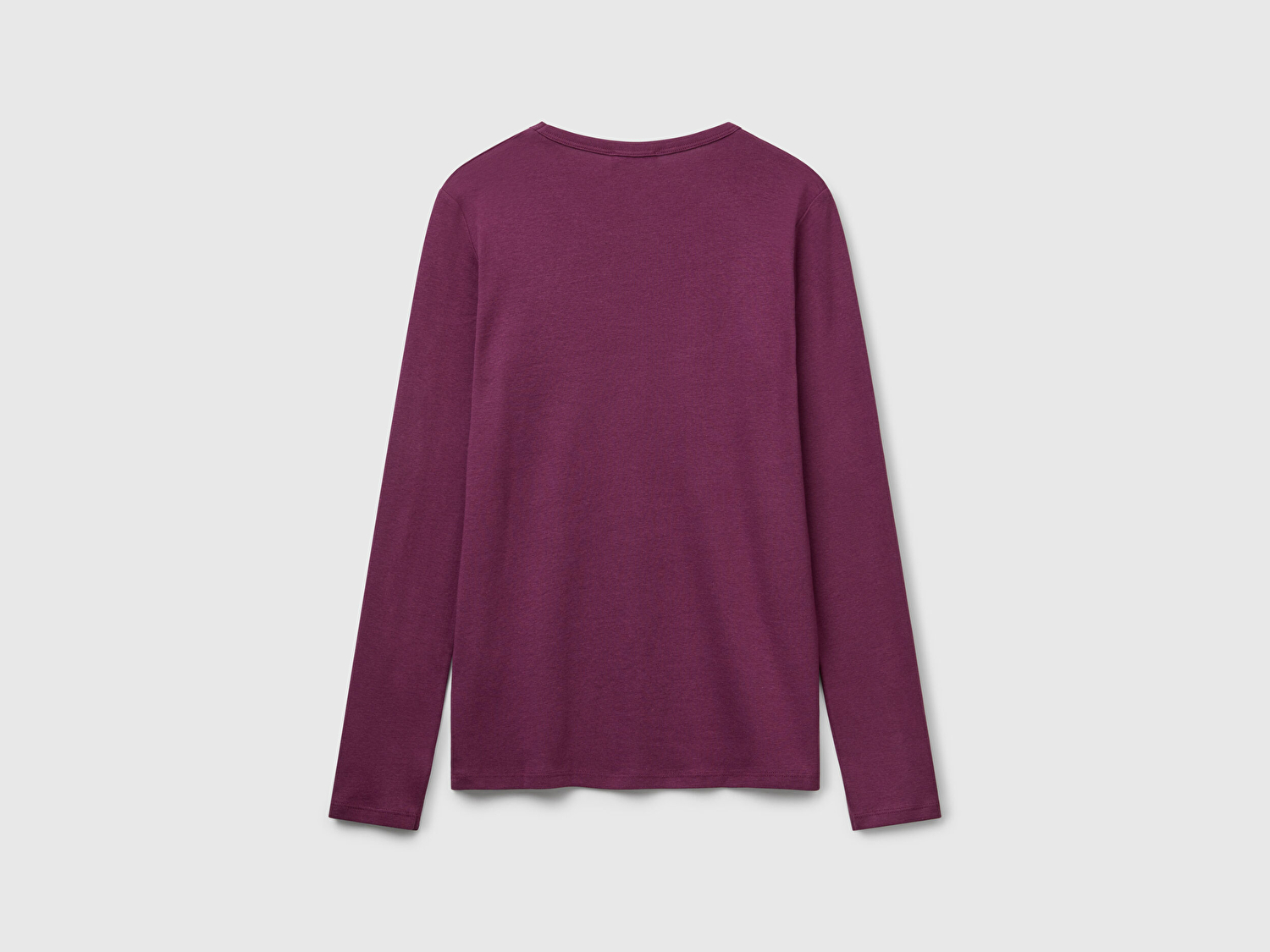 Kadın Mürdüm Basic Bisiklet Yaka Uzun Kollu T-Shirt