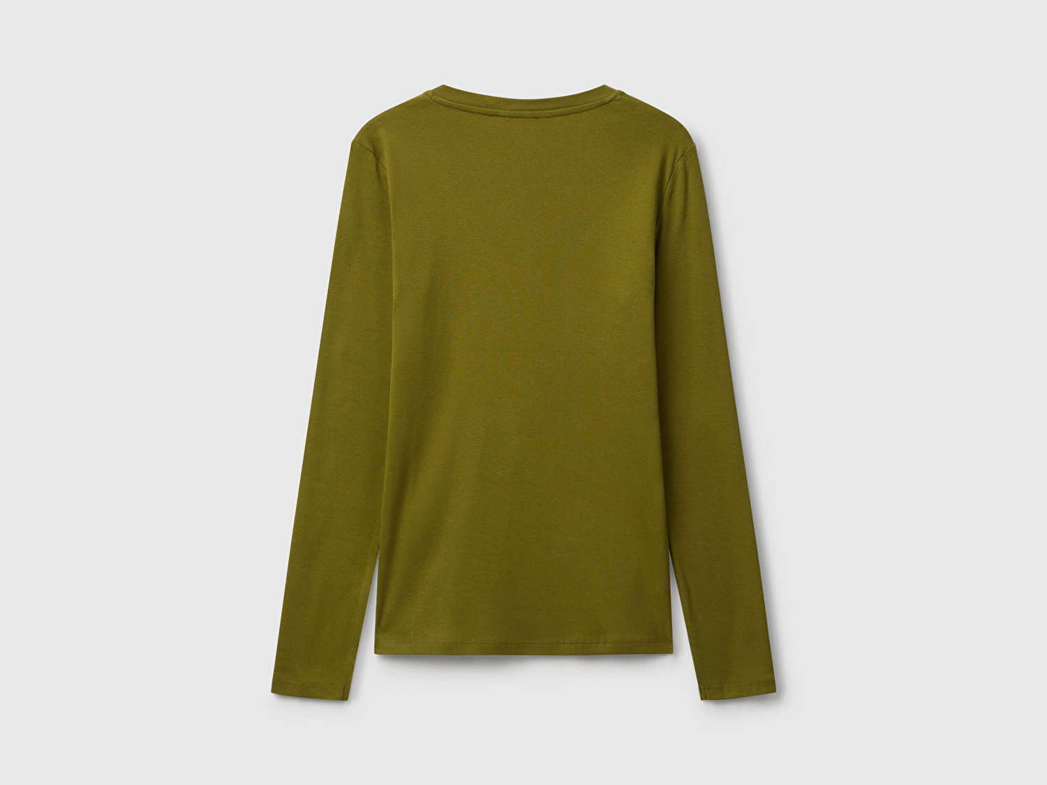 Benetton Kadın Haki Yeşili Basic V Yaka Uzun Kollu T-Shirt