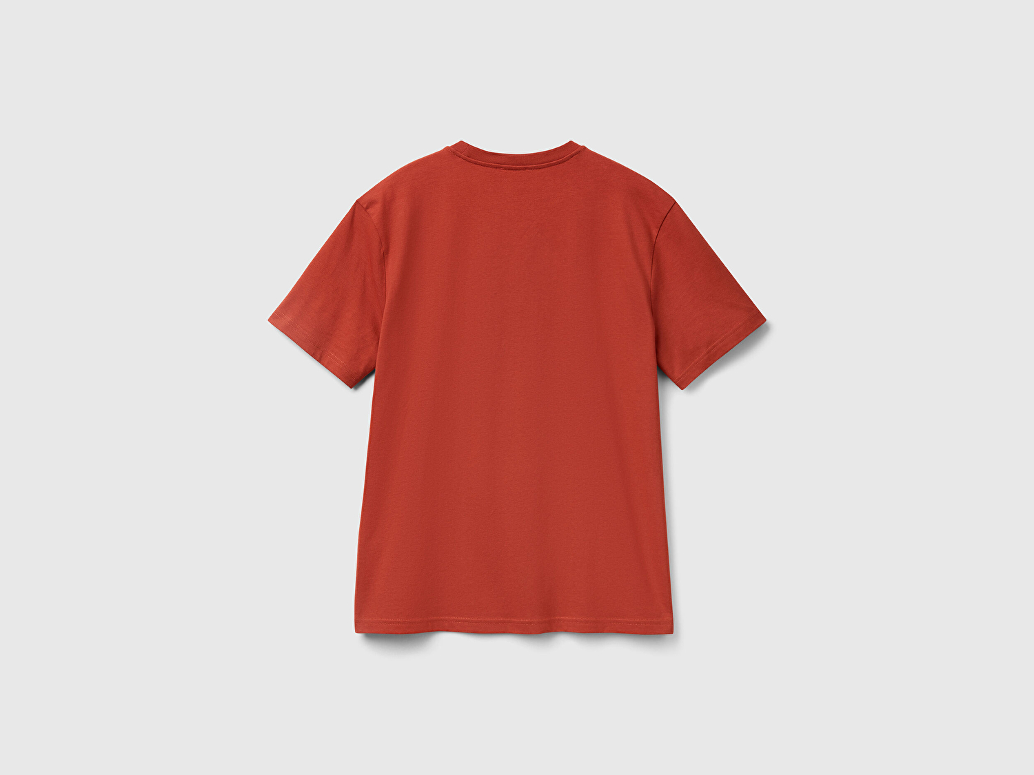 Benetton Erkek Kırmızı %100 Koton Benetton Logolu Bisiklet Yaka T-Shirt