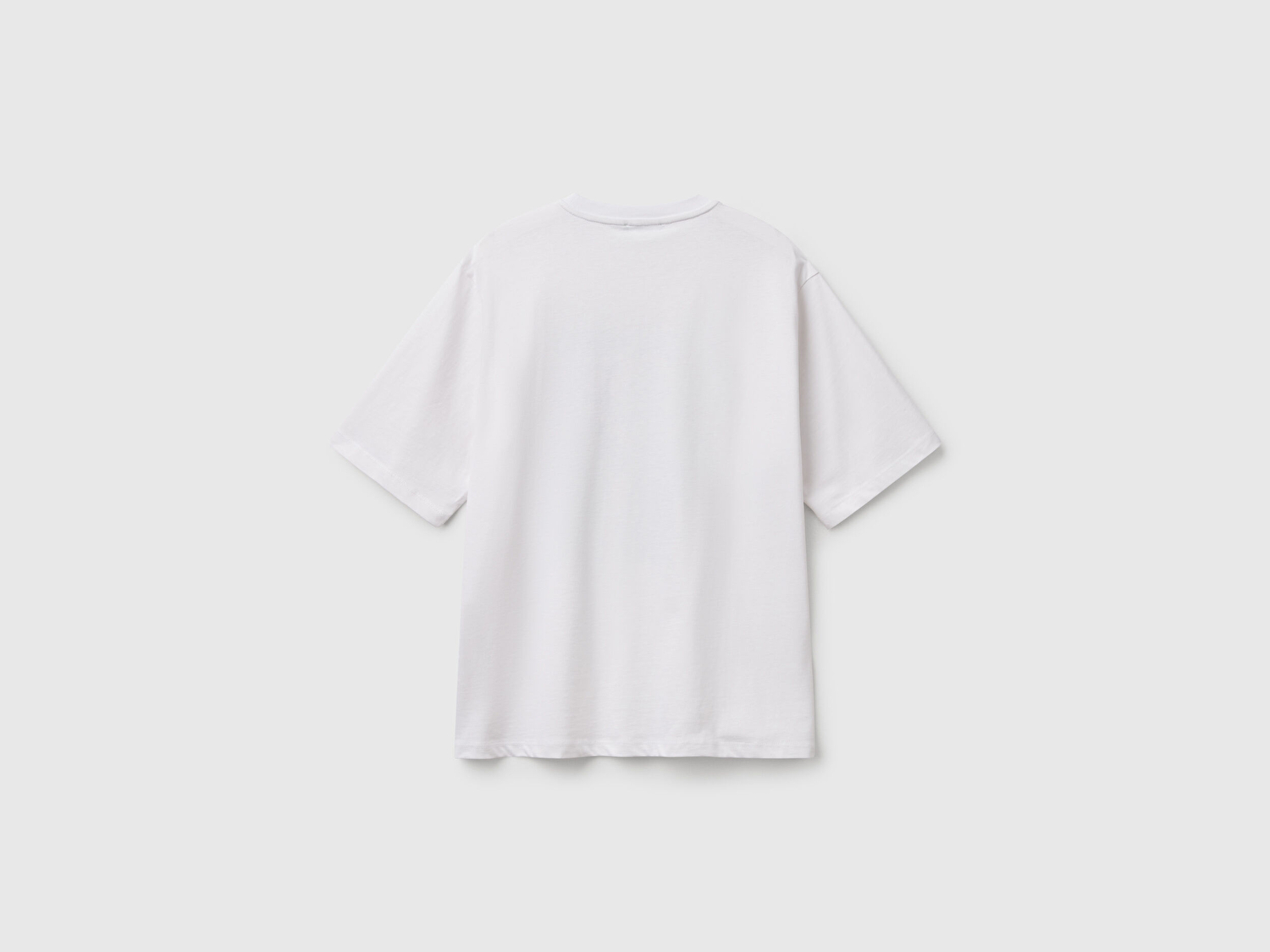 Benetton Kadın Beyaz Koton Karışımlı Baskılı T-Shirt