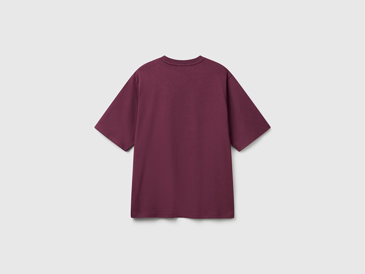 Benetton Kadın Mürdüm Koton Karışımlı Baskılı T-Shirt