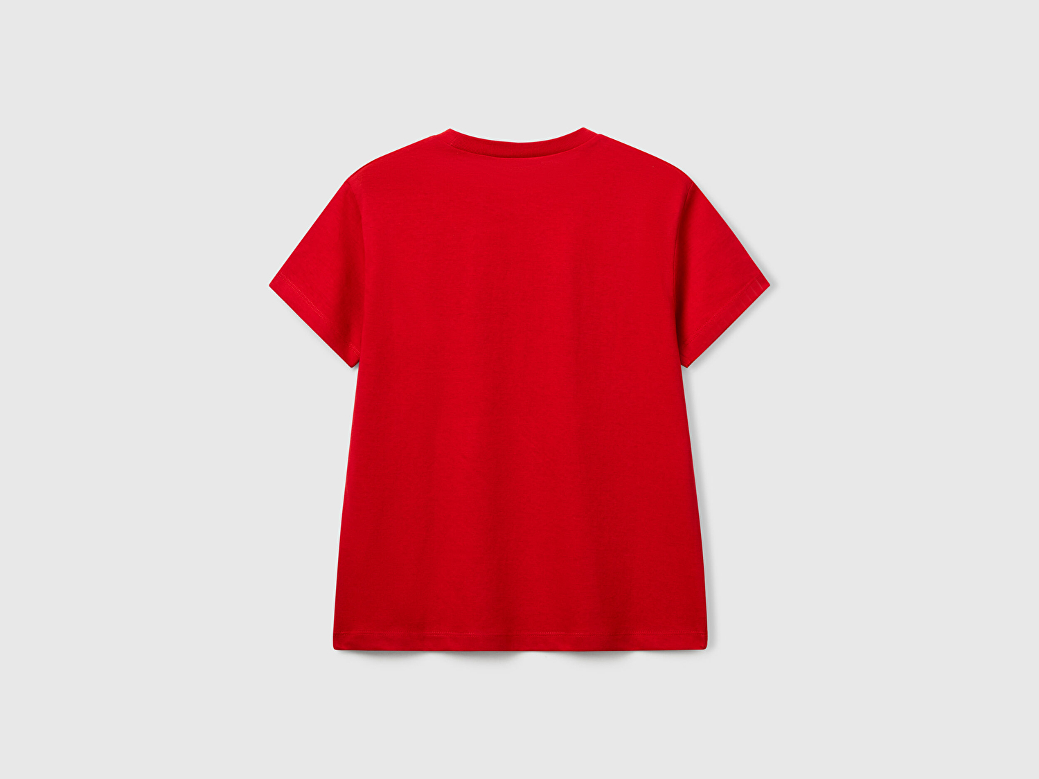 Benetton Erkek Çocuk Kırmızı Önü Logo Baskılı Bisiklet Yaka T-shirt