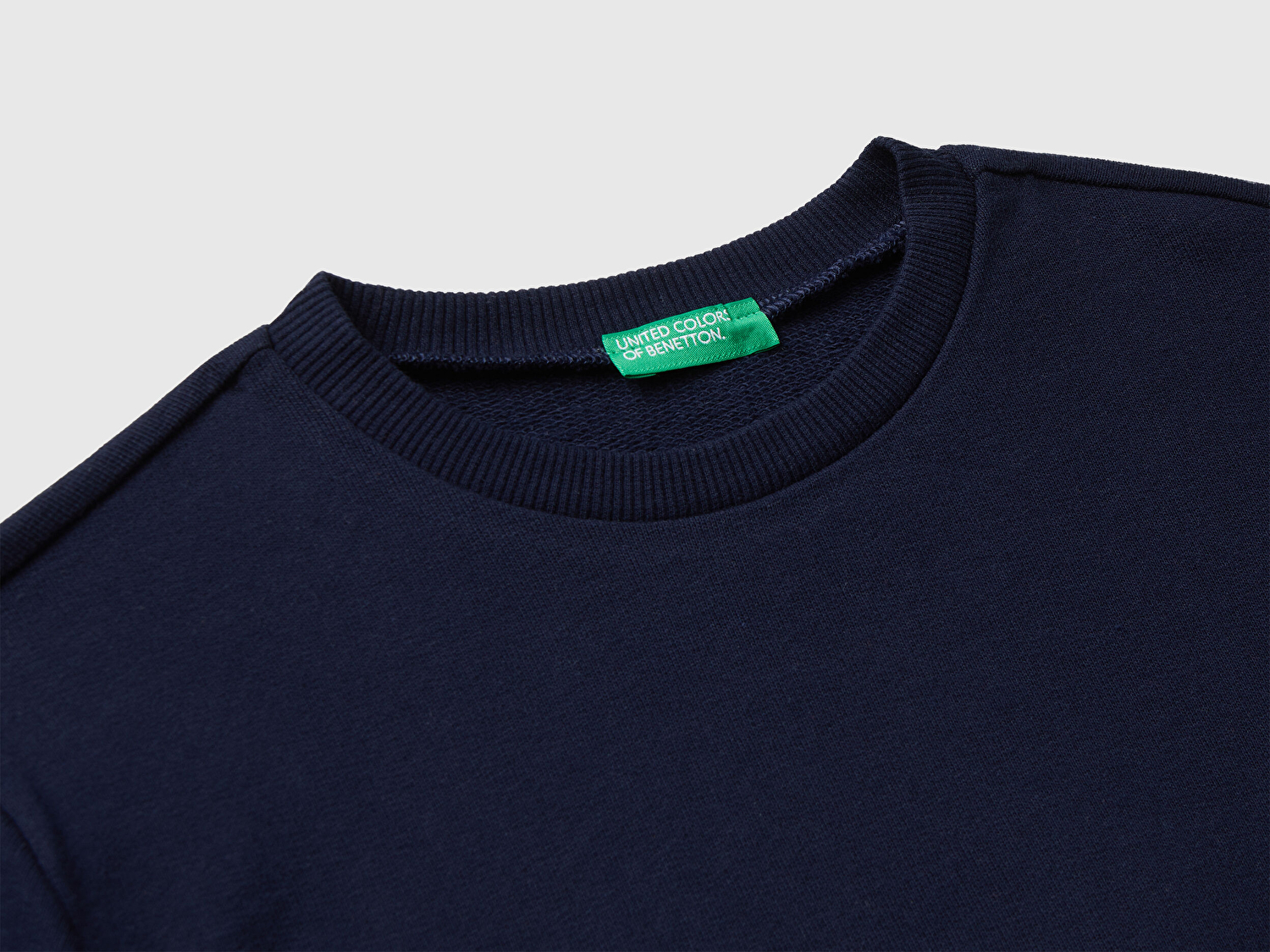 Benetton Erkek Çocuk Lacivert Baskı Detaylı Bisiklet Yaka Relaxed Fit Sweatshirt