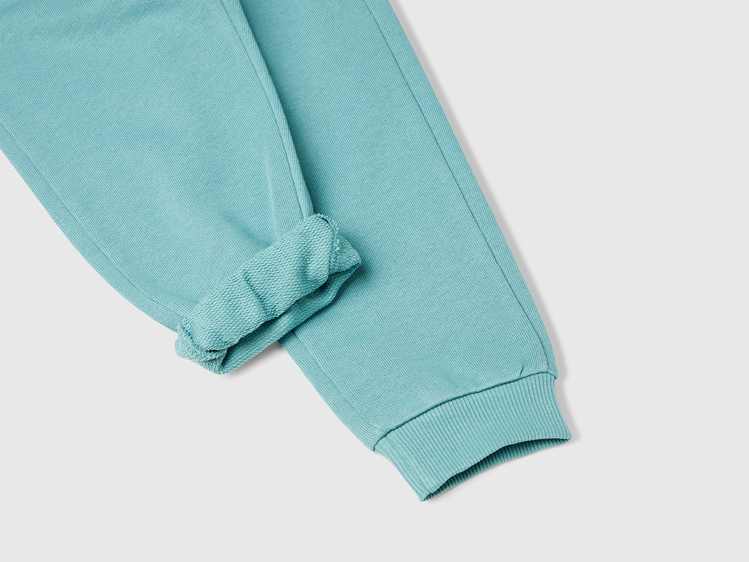 Benetton Erkek Bebek Gri-Yeşil Arka Cebi Logo Eşofman Altı