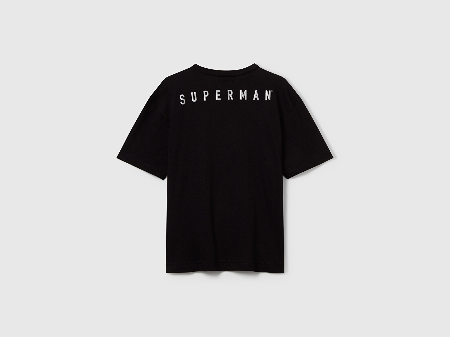 Benetton Erkek Çocuk Siyah Superman Baskılı Logo Etiketli T-shirt