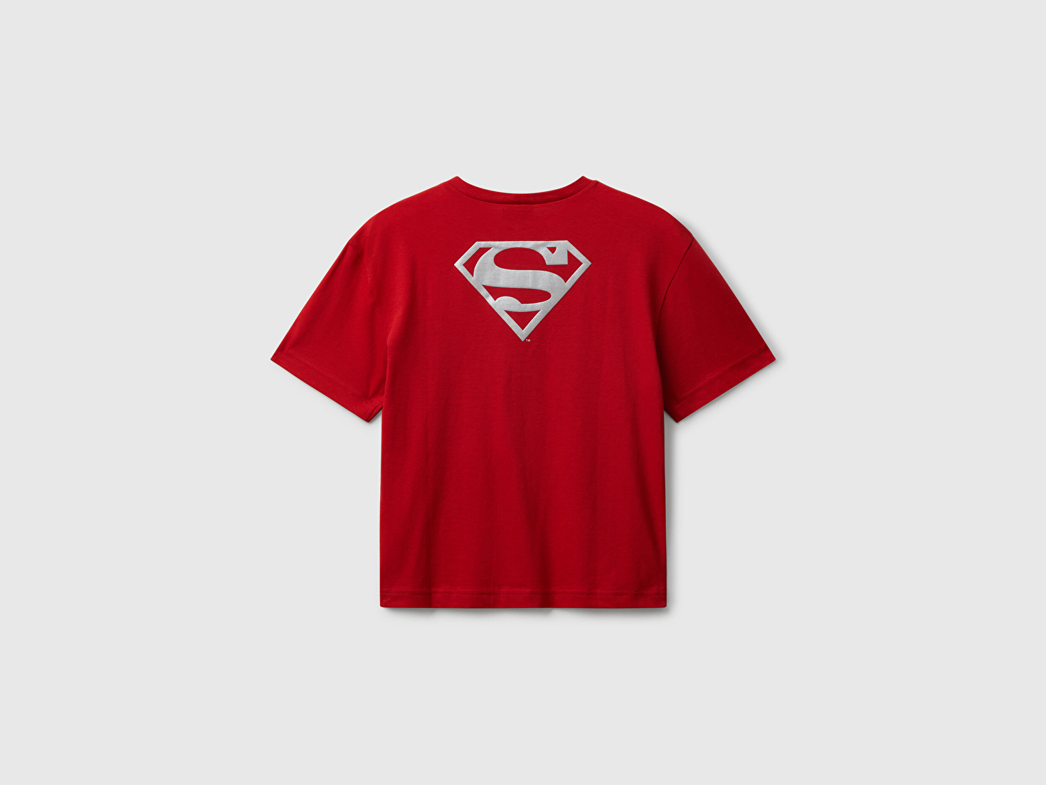 Benetton Erkek Çocuk Kırmızı Superman Baskılı Logo Etiketli T-shirt