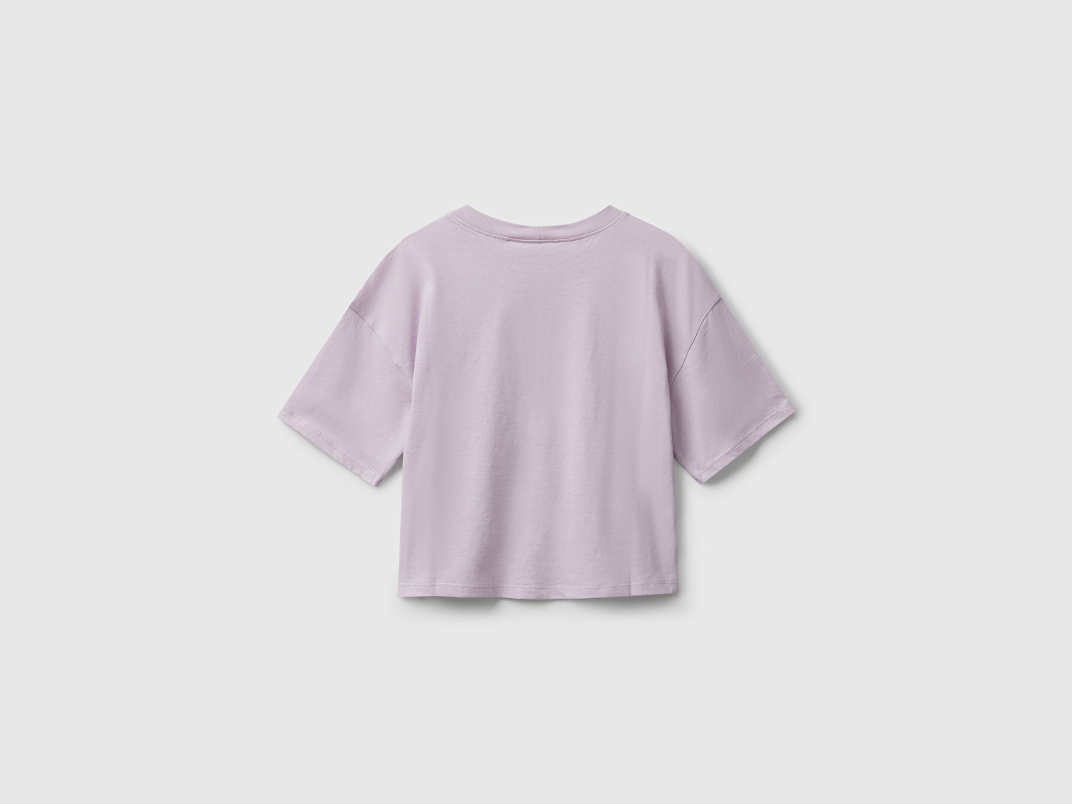 Benetton Kız Çocuk Lila Önü Baskılı Jarse Boxy T-shirt
