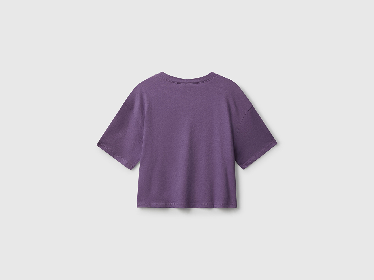 Benetton Kız Çocuk Mor Önü Baskılı Jarse Boxy T-shirt